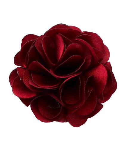 Vittorio Vico Small Satin Flower Lapel Pin - Burgundy - Flower Lapel Pin - Vittorio Vico