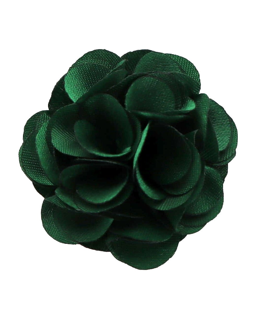 Vittorio Vico Small Satin Flower Lapel Pin - Hunter Green - Flower Lapel Pin - Vittorio Vico