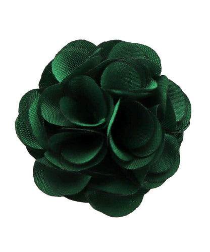 Vittorio Vico Small Satin Flower Lapel Pin - Hunter Green - Flower Lapel Pin - Vittorio Vico