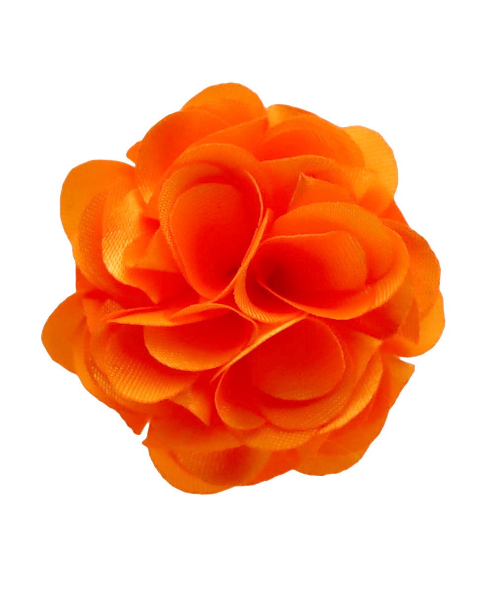 Vittorio Vico Small Satin Flower Lapel Pin - Orange - Flower Lapel Pin - Vittorio Vico