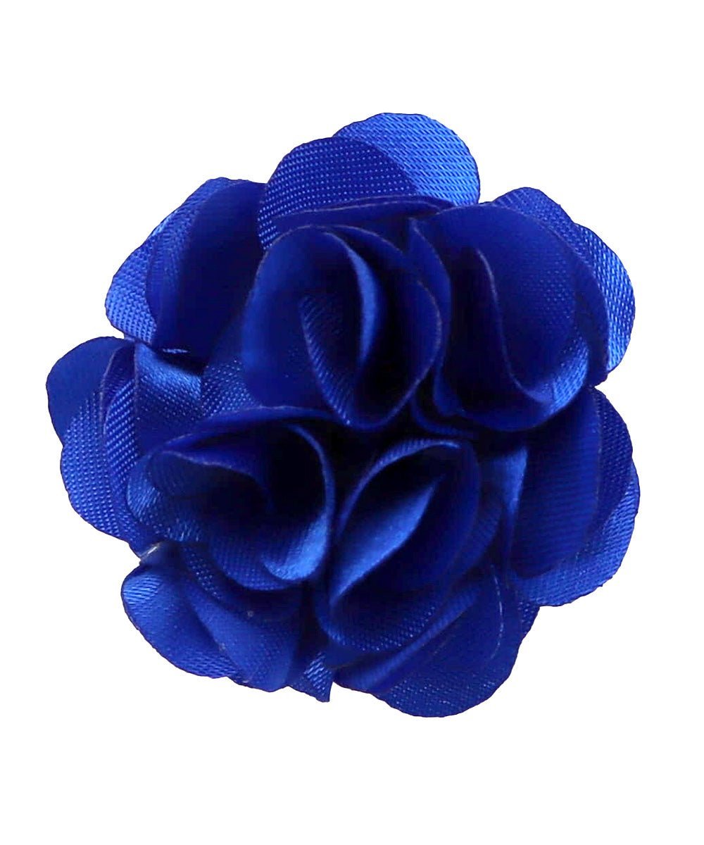 Vittorio Vico Small Satin Flower Lapel Pin - Royal Blue - Flower Lapel Pin - Vittorio Vico