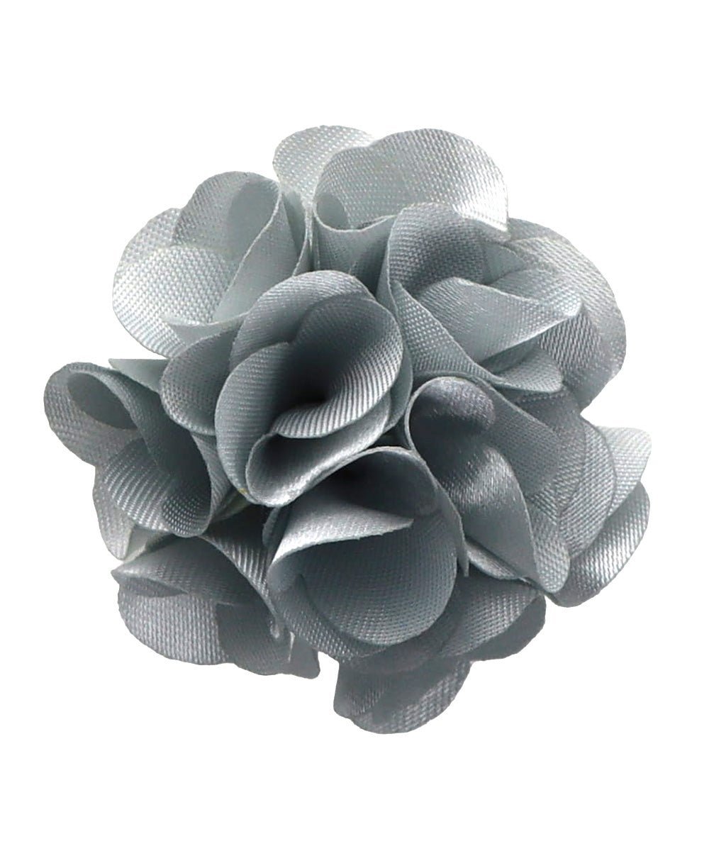 Vittorio Vico Small Satin Flower Lapel Pin - Silver - Flower Lapel Pin - Vittorio Vico