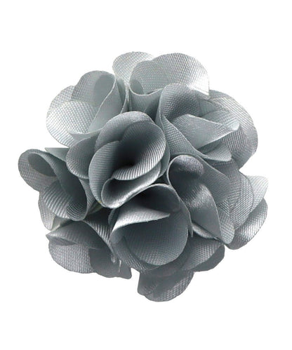 Vittorio Vico Small Satin Flower Lapel Pin - Silver - Flower Lapel Pin - Vittorio Vico
