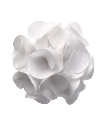 Vittorio Vico Small Satin Flower Lapel Pin - White - Flower Lapel Pin - Vittorio Vico