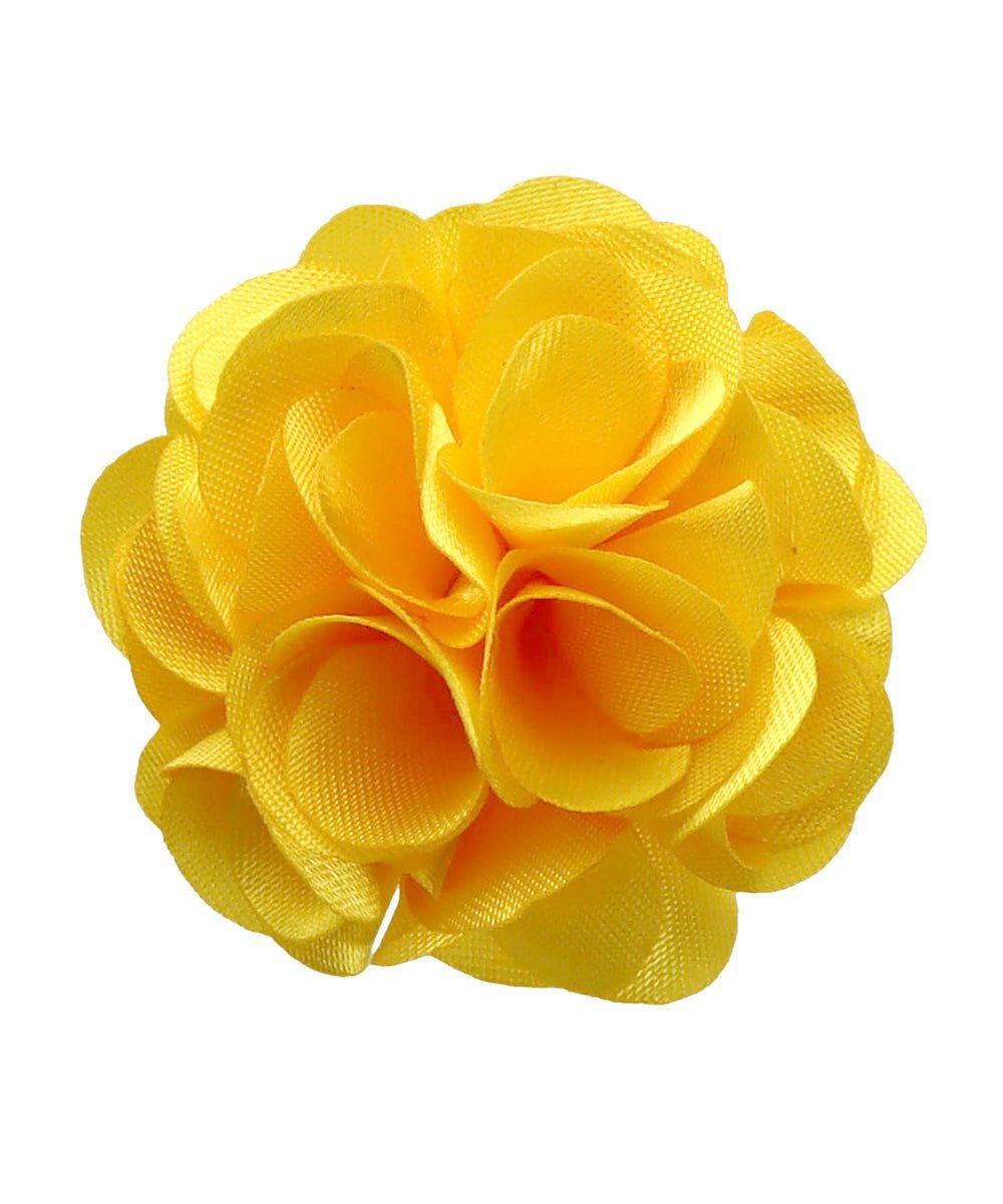 Vittorio Vico Small Satin Flower Lapel Pin - Yellow - Flower Lapel Pin - Vittorio Vico