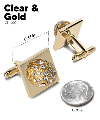 Vittorio Vico Studded Colorstone Crystal Flower Cufflinks: CL12XX Series - Black and Silver - Cufflinks - Vittorio Vico