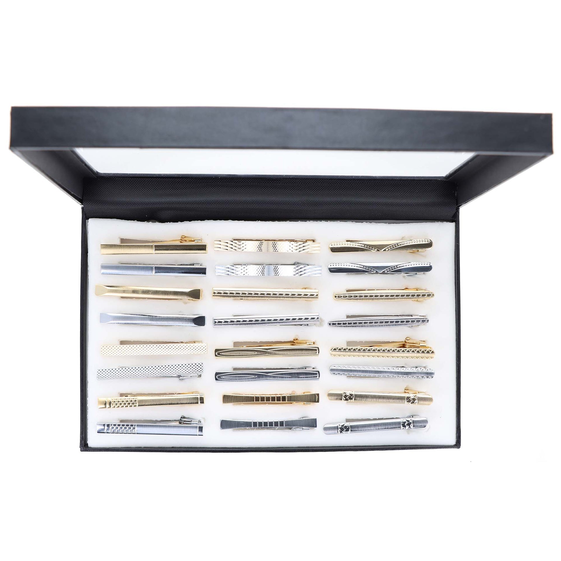 Vittorio Vico Tie Bars in Presentation Box: 24 Pack - Gold - Tie Bar - Vittorio Vico