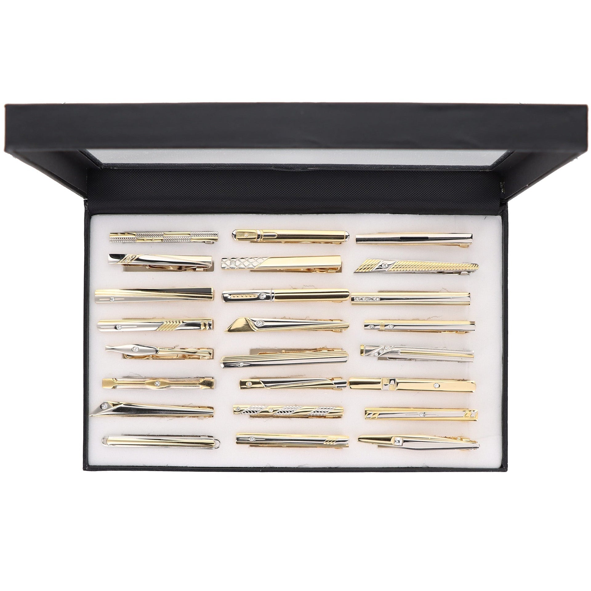 Vittorio Vico Tie Bars in Presentation Box: 24 Pack - Gold - Tie Bar - Vittorio Vico