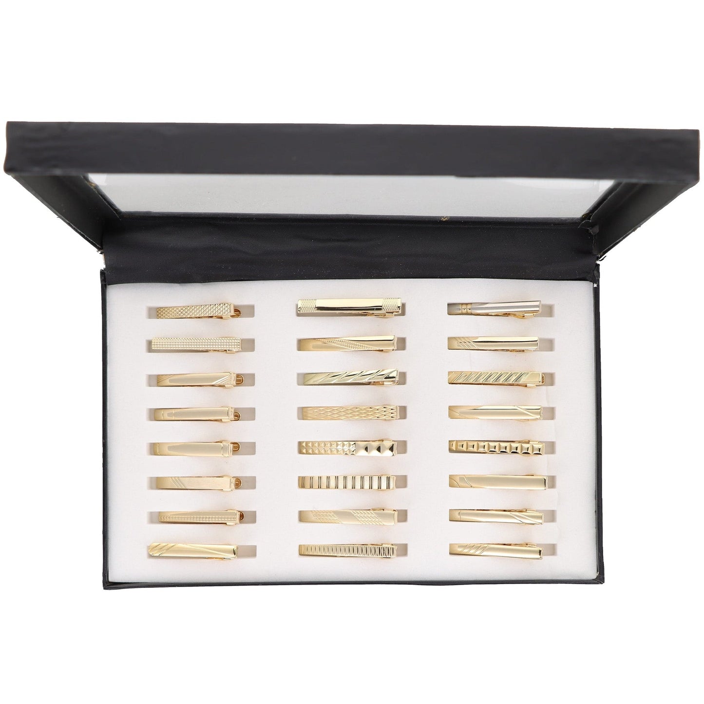 Vittorio Vico Tie Bars in Presentation Box: 24 Pack - Gold - Tie Bar - Vittorio Vico
