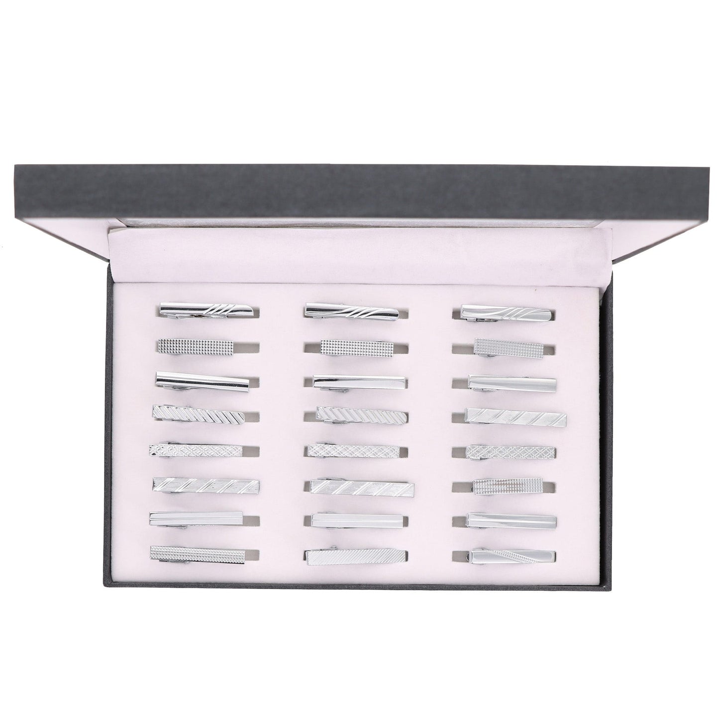 Vittorio Vico Tie Bars in Presentation Box: 24 Pack - Silver - Tie Bar - Vittorio Vico