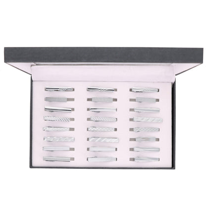 Vittorio Vico Tie Bars in Presentation Box: 24 Pack - Silver - Tie Bar - Vittorio Vico