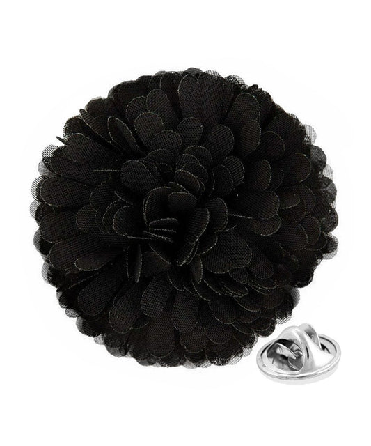 Vittorio Vico Unisex Carnation Flower Lapel Pin - Black - Flower Lapel Pin - Vittorio Vico