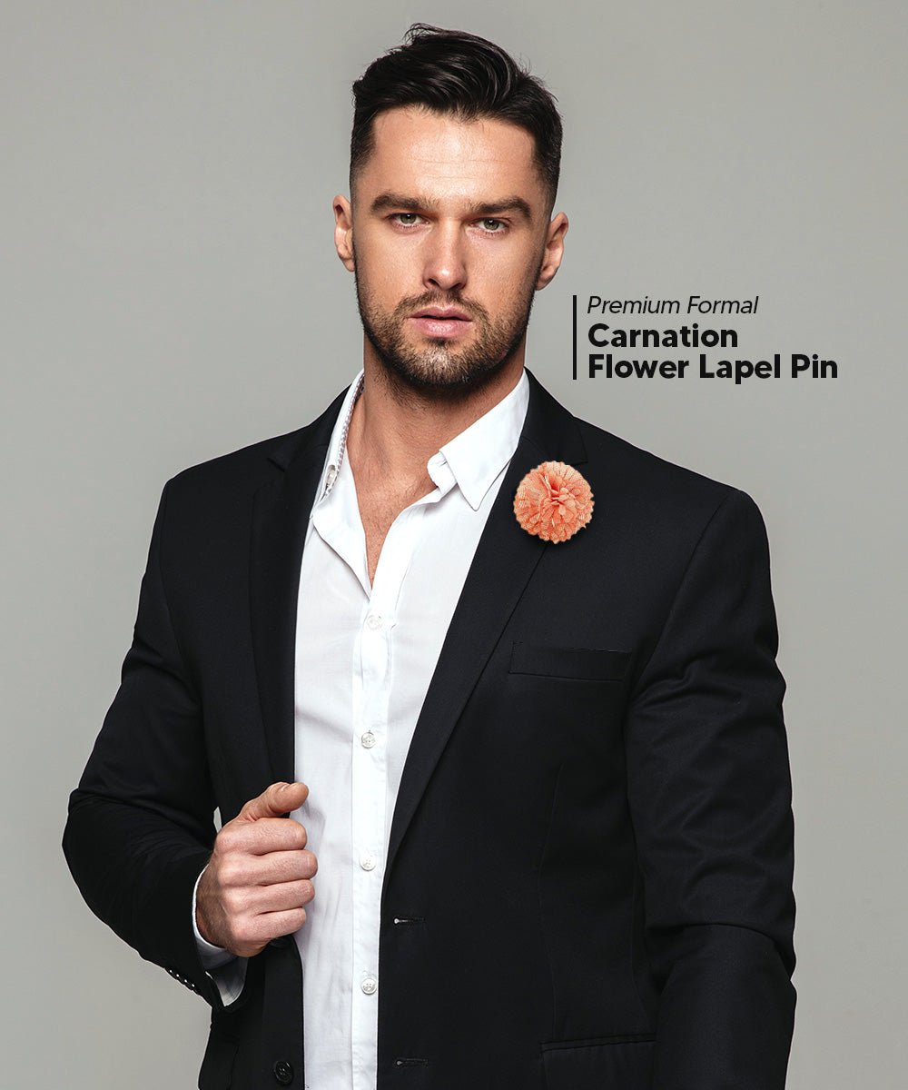 Vittorio Vico Unisex Carnation Flower Lapel Pin - Blush - Flower Lapel Pin - Vittorio Vico