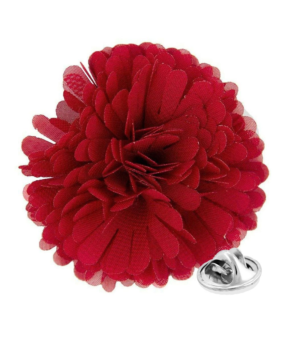 Vittorio Vico Unisex Carnation Flower Lapel Pin - Burgundy - Flower Lapel Pin - Vittorio Vico