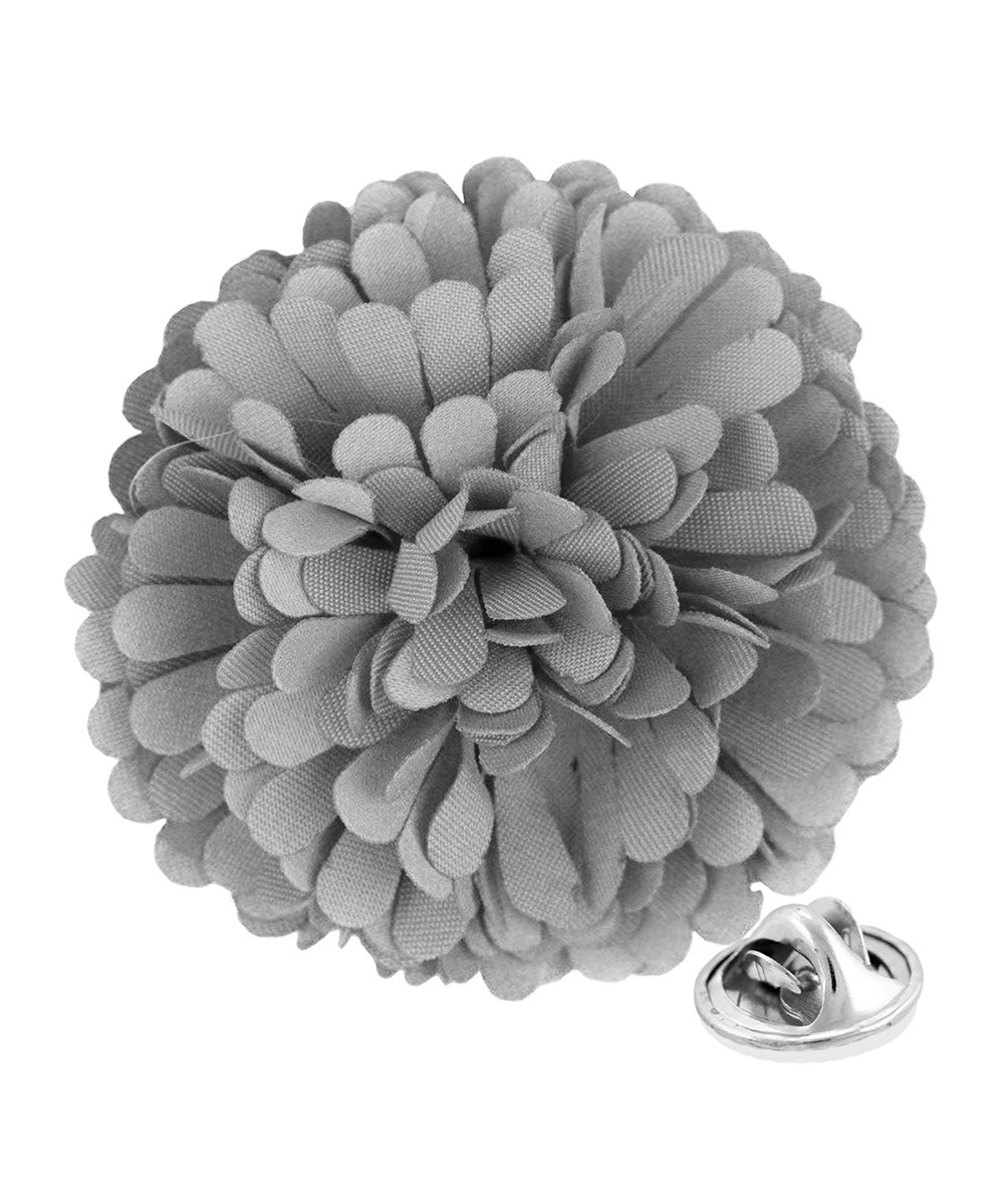 Vittorio Vico Unisex Carnation Flower Lapel Pin - Gray - Flower Lapel Pin - Vittorio Vico