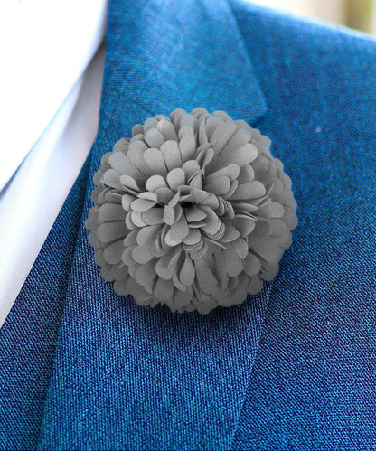 Vittorio Vico Unisex Carnation Flower Lapel Pin - Gray - Flower Lapel Pin - Vittorio Vico