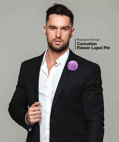 Vittorio Vico Unisex Carnation Flower Lapel Pin - Lavender - Flower Lapel Pin - Vittorio Vico