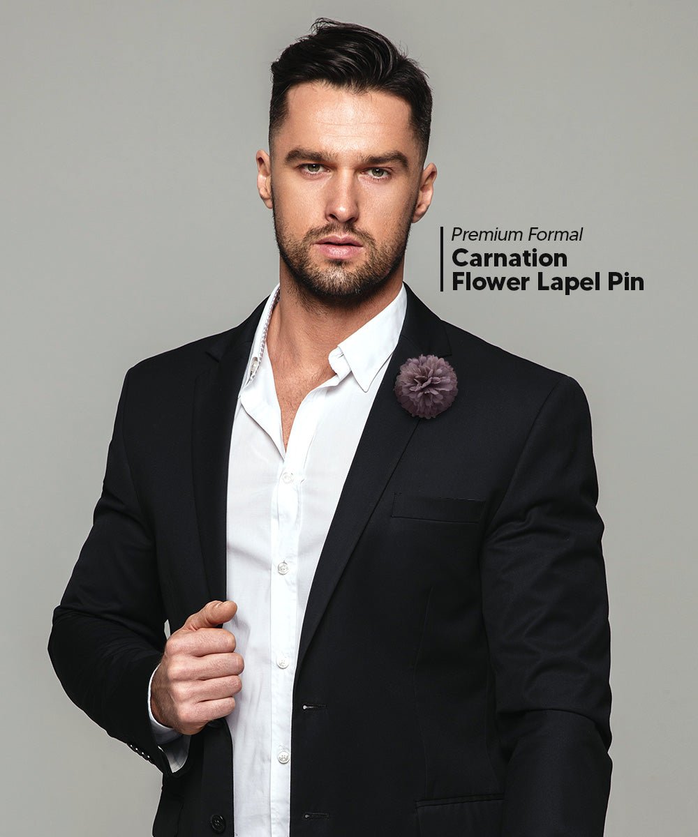 Vittorio Vico Unisex Carnation Flower Lapel Pin - Mauve - Flower Lapel Pin - Vittorio Vico