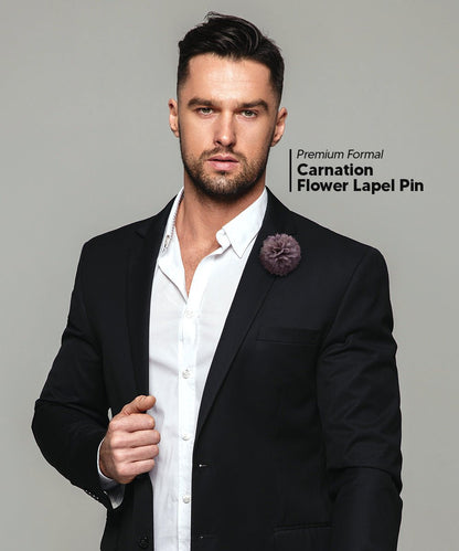 Vittorio Vico Unisex Carnation Flower Lapel Pin - Mauve - Flower Lapel Pin - Vittorio Vico