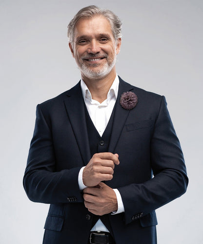 Vittorio Vico Unisex Carnation Flower Lapel Pin - Mauve - Flower Lapel Pin - Vittorio Vico
