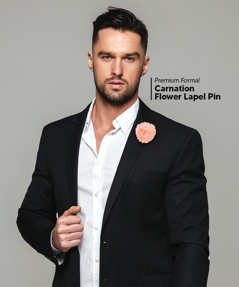 Vittorio Vico Unisex Carnation Flower Lapel Pin - Pink - Flower Lapel Pin - Vittorio Vico