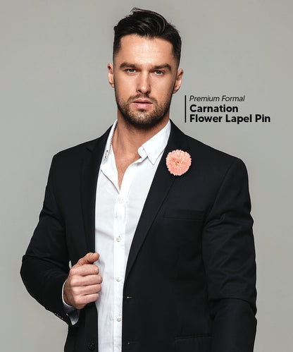 Vittorio Vico Unisex Carnation Flower Lapel Pin - Pink - Flower Lapel Pin - Vittorio Vico