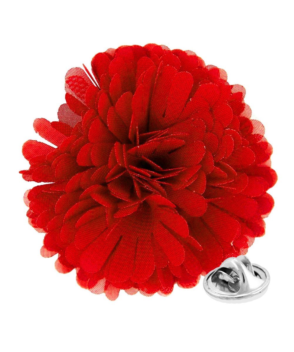 Vittorio Vico Unisex Carnation Flower Lapel Pin - Red - Flower Lapel Pin - Vittorio Vico