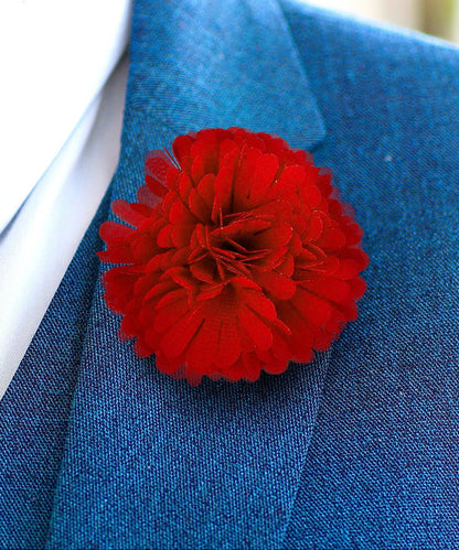 Vittorio Vico Unisex Carnation Flower Lapel Pin - Red - Flower Lapel Pin - Vittorio Vico