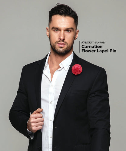 Vittorio Vico Unisex Carnation Flower Lapel Pin - Rose - Flower Lapel Pin - Vittorio Vico