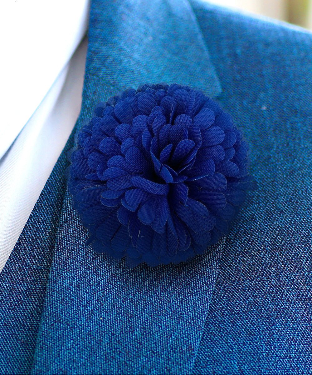 Vittorio Vico Unisex Carnation Flower Lapel Pin - Royal Blue - Flower Lapel Pin - Vittorio Vico