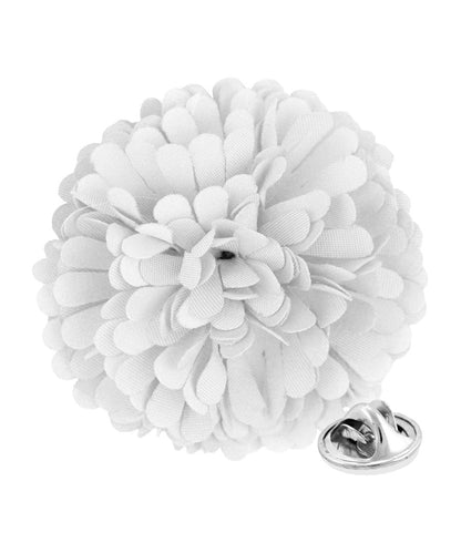 Vittorio Vico Unisex Carnation Flower Lapel Pin - White - Flower Lapel Pin - Vittorio Vico