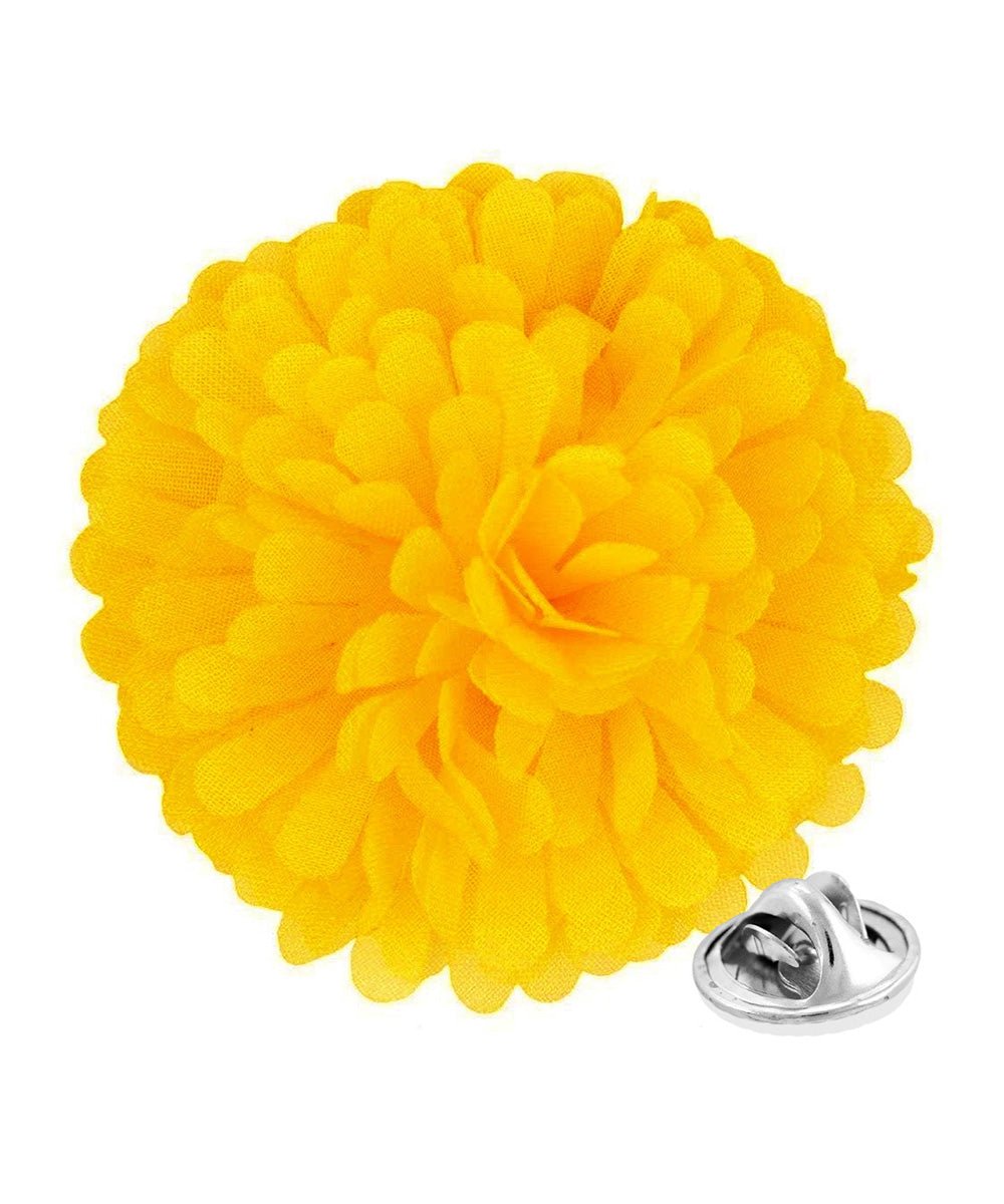 Vittorio Vico Unisex Carnation Flower Lapel Pin - Yellow - Flower Lapel Pin - Vittorio Vico