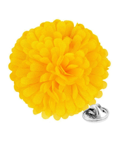 Vittorio Vico Unisex Carnation Flower Lapel Pin - Yellow - Flower Lapel Pin - Vittorio Vico
