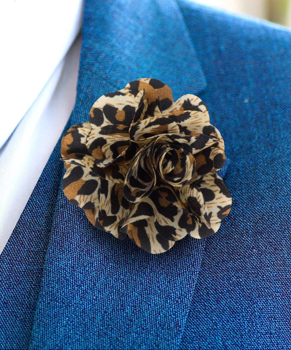 Vittorio Vico Unisex Kente Satin Flower Lapel Pin - Kente 1 - Flower Lapel Pin - Vittorio Vico