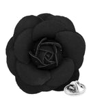 Vittorio Vico Unisex Leather Flower Lapel Pin - Black - Flower Lapel Pin - Vittorio Vico