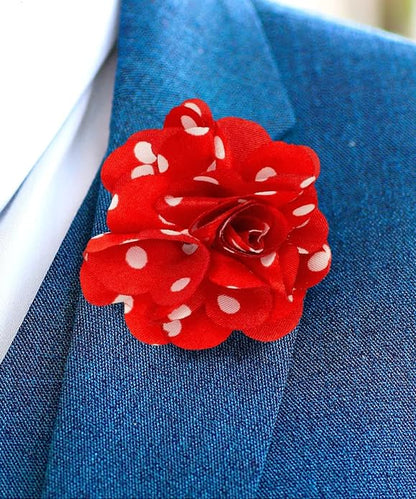 Vittorio Vico Unisex Polka Dot Flower Lapel Pin - Olive Green and Black - Flower Lapel Pin - Vittorio Vico