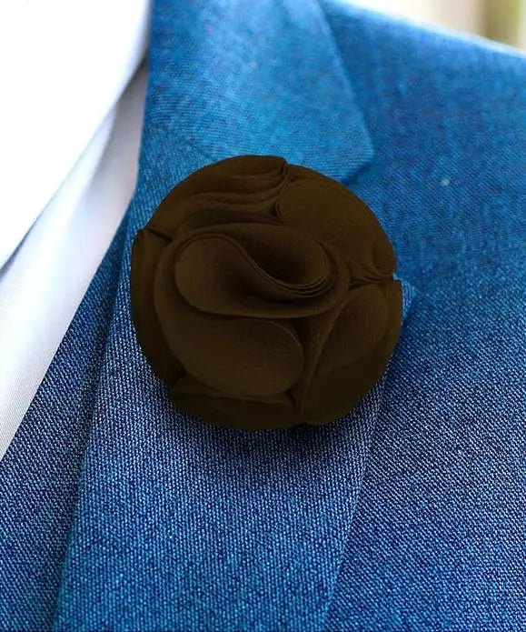 Vittorio Vico Unisex Rose Flower Lapel Pin - Brown - Flower Lapel Pin - Vittorio Vico