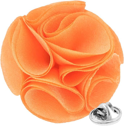 Vittorio Vico Unisex Rose Flower Lapel Pin - Dark Peach - Flower Lapel Pin - Vittorio Vico