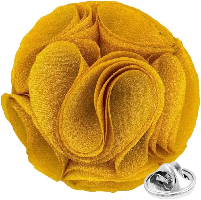Vittorio Vico Unisex Rose Flower Lapel Pin - Gold - Flower Lapel Pin - Vittorio Vico