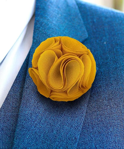 Vittorio Vico Unisex Rose Flower Lapel Pin - Gold - Flower Lapel Pin - Vittorio Vico