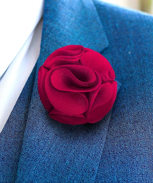 Vittorio Vico Unisex Rose Flower Lapel Pin - Hot Pink - Flower Lapel Pin - Vittorio Vico