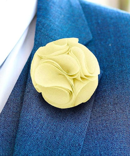 Vittorio Vico Unisex Rose Flower Lapel Pin - Ivory - Flower Lapel Pin - Vittorio Vico