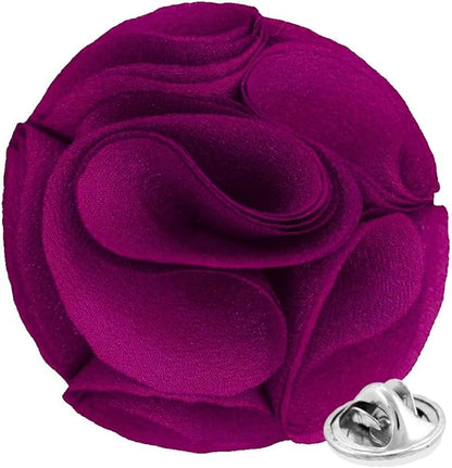 Vittorio Vico Unisex Rose Flower Lapel Pin - Magenta - Flower Lapel Pin - Vittorio Vico