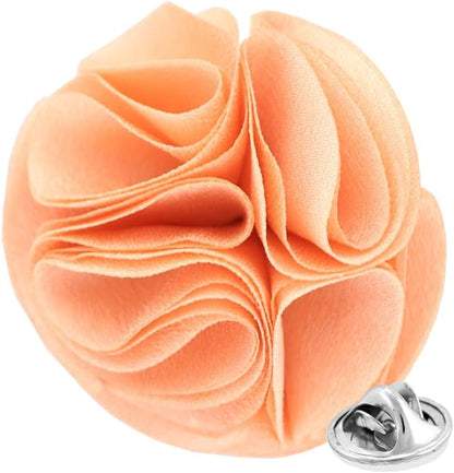 Vittorio Vico Unisex Rose Flower Lapel Pin - Peach - Flower Lapel Pin - Vittorio Vico