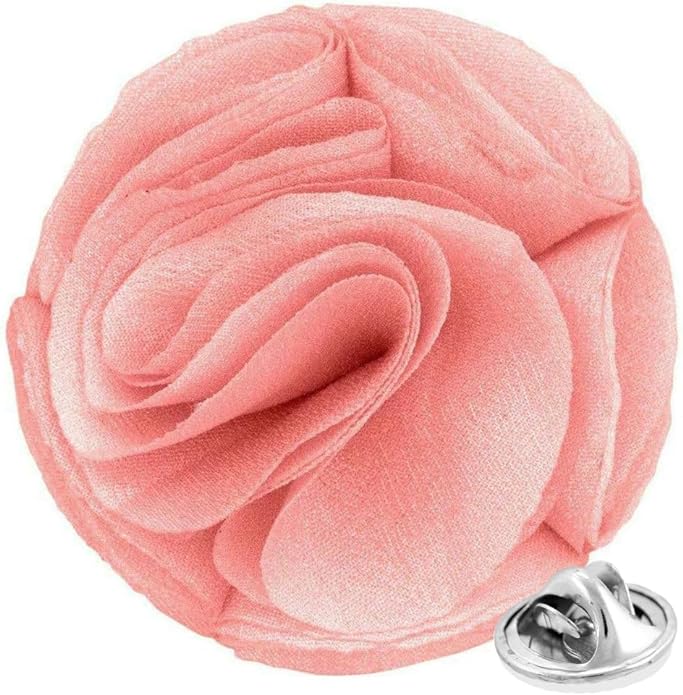 Vittorio Vico Unisex Rose Flower Lapel Pin - Pink - Flower Lapel Pin - Vittorio Vico