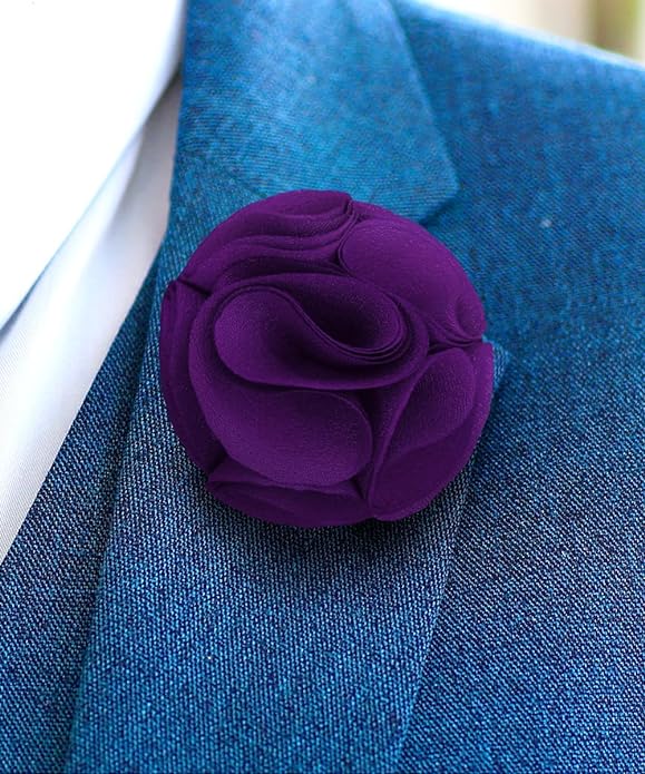 Vittorio Vico Unisex Rose Flower Lapel Pin - Purple - Flower Lapel Pin - Vittorio Vico