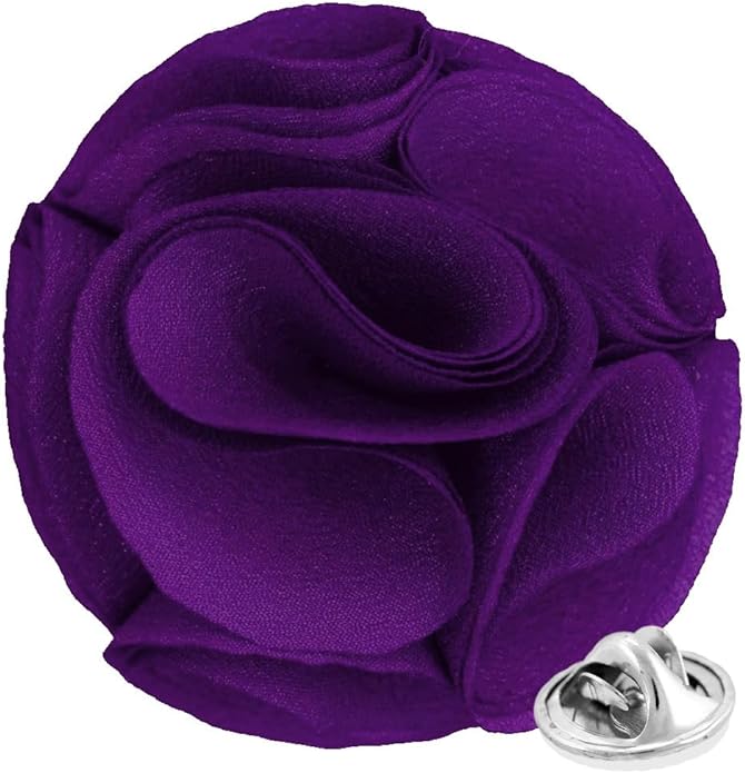 Vittorio Vico Unisex Rose Flower Lapel Pin - Purple - Flower Lapel Pin - Vittorio Vico