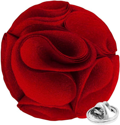 Vittorio Vico Unisex Rose Flower Lapel Pin - Red - Flower Lapel Pin - Vittorio Vico