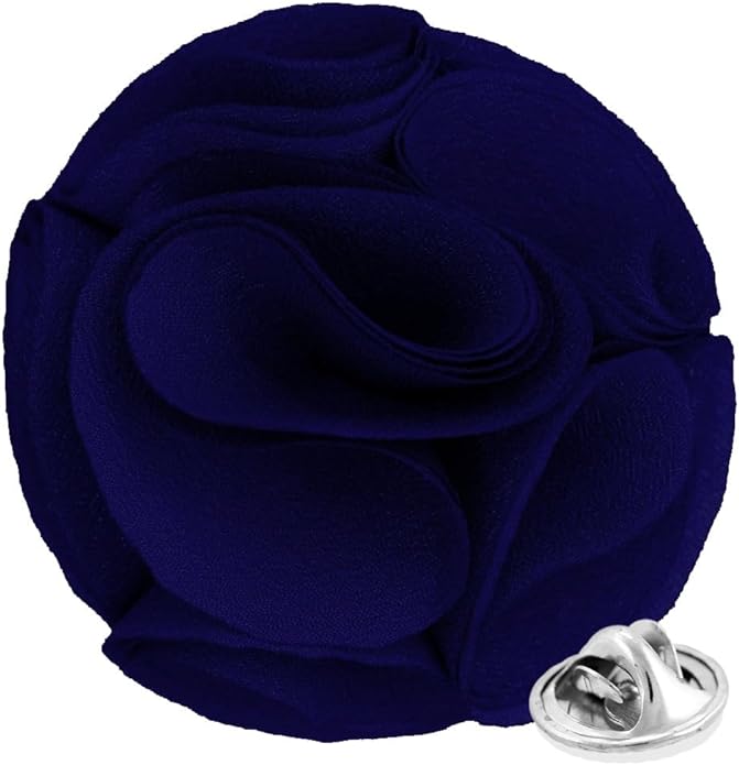 Vittorio Vico Unisex Rose Flower Lapel Pin - Royal Blue - Flower Lapel Pin - Vittorio Vico