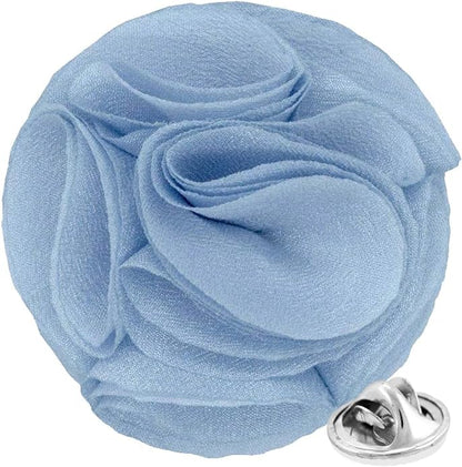 Vittorio Vico Unisex Rose Flower Lapel Pin - Sky Blue - Flower Lapel Pin - Vittorio Vico